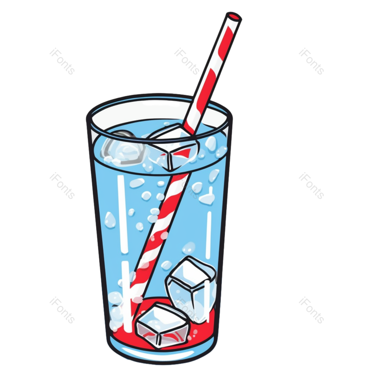 卡通图片,蓝色元素,冰块PNG,红色免抠素材